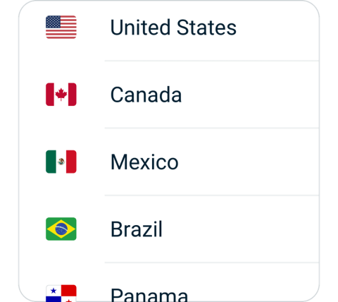 iOSVPN connect step 2, choose VPN server location